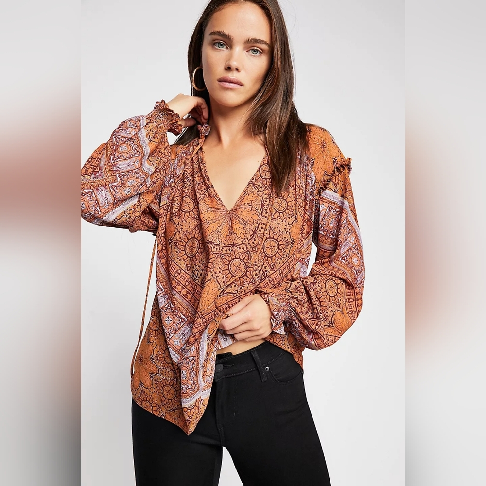 Free People Little Runaway blouse L